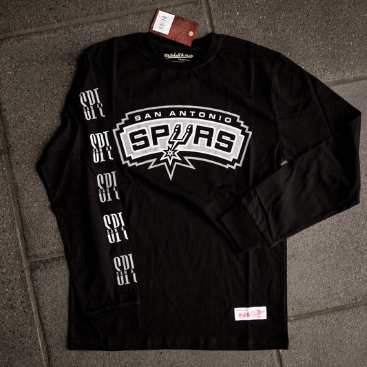 SAN ANTONIO SPURS SPLIT LOGO REPEAT LS TEE