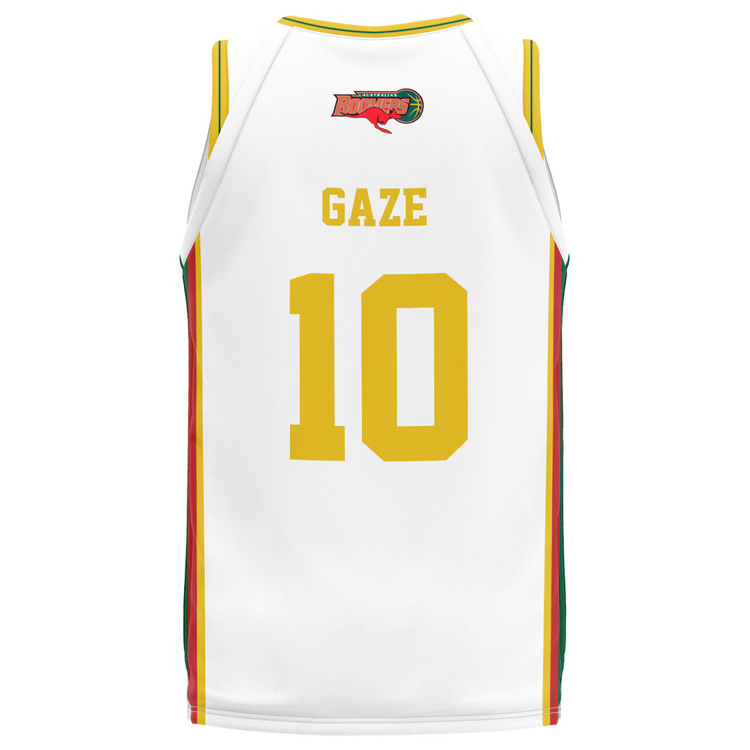 Boomers 2000 Olympics Retro Cut & Sew Jersey - White Andrew Gaze #10